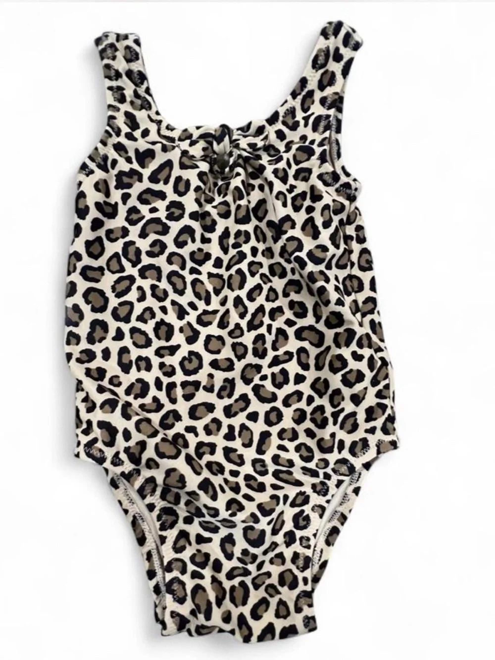Old Navy Leopard Print Swim Top - Beige and Black